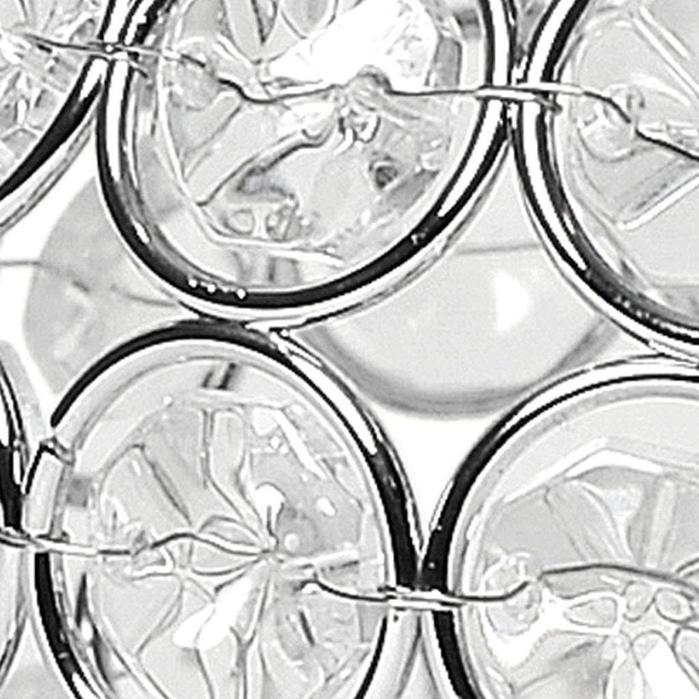 4" Clear And Silver Faux Crystal And Metal Round Table Vase