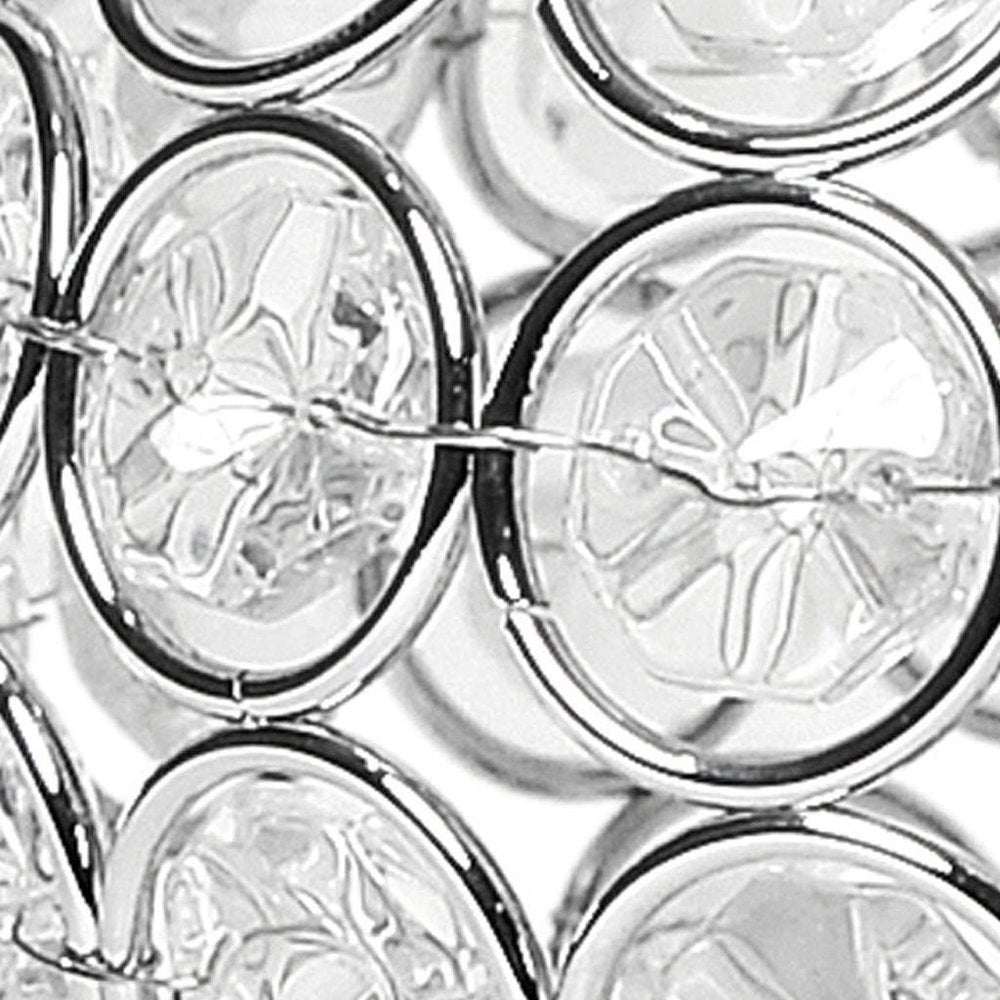 4" Clear And Silver Faux Crystal And Metal Round Table Vase