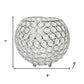 7" Clear And Silver Faux Crystal And Metal Round Table Vase