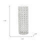 11" Silver And Clear Clear Crystal Cylinder Table Vase With Crystals