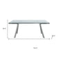 103" Clear and Silver Glass and Steel Extendable Dining Table