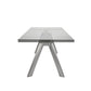 103" Clear and Silver Glass and Steel Extendable Dining Table