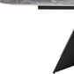 94" Gray and Black Faux Marble Ceramic and Steel Double Pedestal Base Dining Table