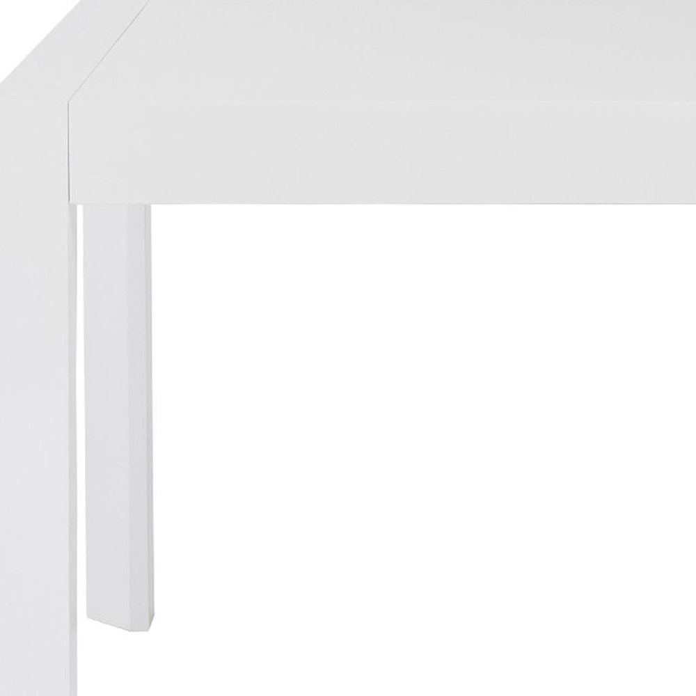 63" White Wood Dining Table