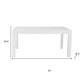 63" White Wood Dining Table