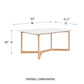 63" White and Natural Solid Wood Sled Base Dining Table