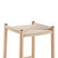 27" Natural Rush and Solid Wood Backless Counter Height Bar Chair