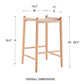 27" Natural Rush and Solid Wood Backless Counter Height Bar Chair