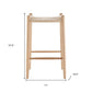 27" Natural Rush and Solid Wood Backless Counter Height Bar Chair