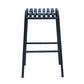 Set of Two 30" Dark Blue Steel Backless Bar Height Bar Chairs