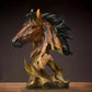 11" Antiqued Bronze And Black Polyresin Horse Tabletop Sculpture
