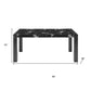 68" Black Faux Marble and Wood Dining Table