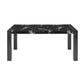 68" Black Faux Marble and Wood Dining Table