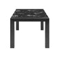 68" Black Faux Marble and Wood Dining Table