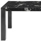 68" Black Faux Marble and Wood Dining Table