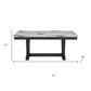 72" White and Black Faux Marble and Wood Trestle Base Dining Table