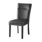 Set of Two Charcoal and Black Faux Leather And Wood Dining Side Chairs