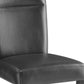 Set of Two Charcoal and Black Faux Leather And Wood Dining Side Chairs