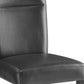 Set of Two Charcoal and Black Faux Leather And Wood Dining Side Chairs
