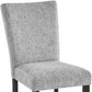 Set of Two Light Gray and Black Upholstered Fabric And Wood Dining Side Chairs