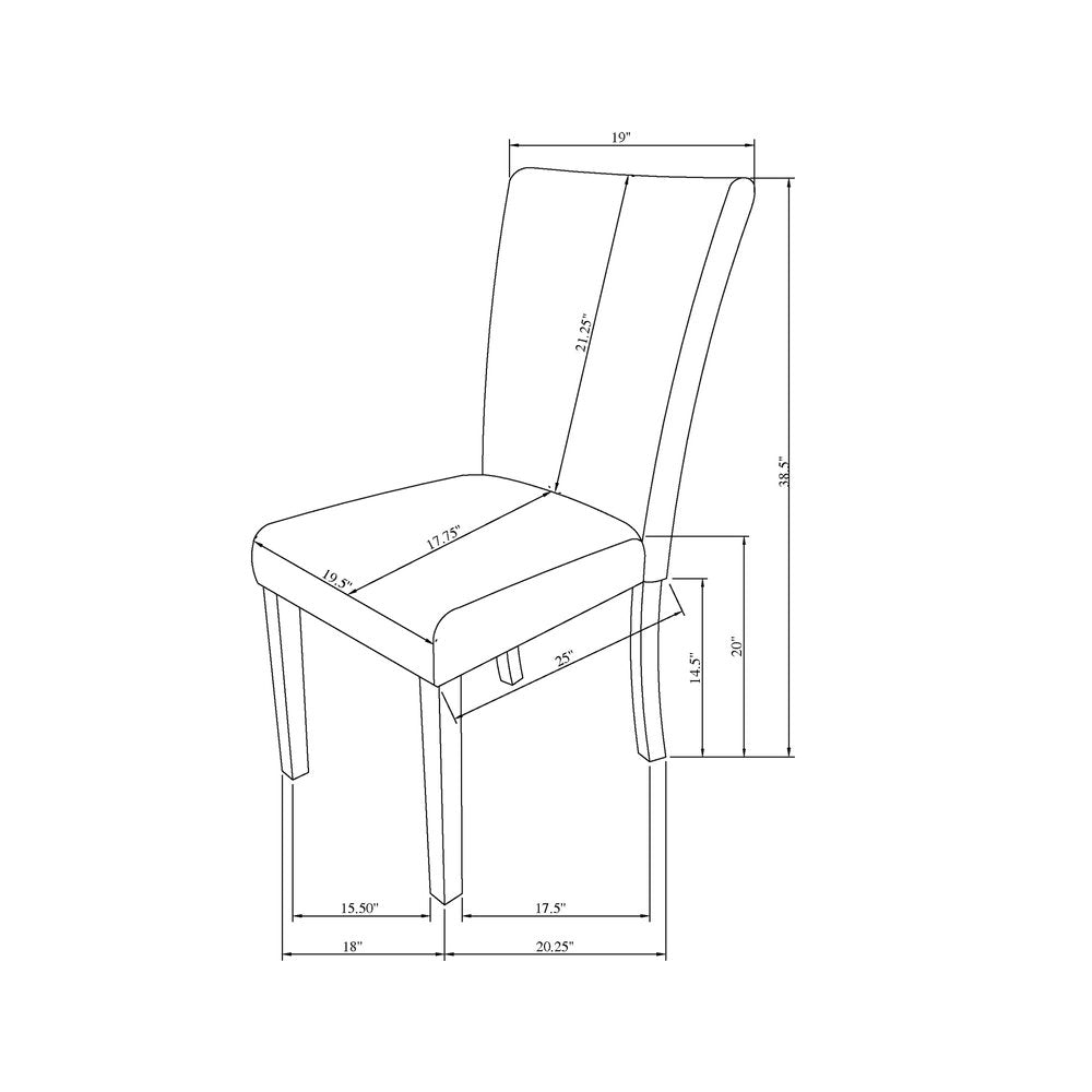 Set of Two Light Gray and Black Upholstered Fabric And Wood Dining Side Chairs