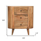 26" Oak Solid Wood Oval Accent Cabinet With Three Drawers