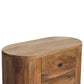 26" Oak Solid Wood Oval Accent Cabinet With Three Drawers