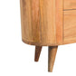 26" Oak Solid Wood Oval Accent Cabinet With Three Drawers