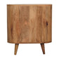 26" Oak Solid Wood Oval Accent Cabinet With Three Drawers