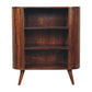 39" Chestnut Solid Wood Three Tier Bookcase