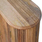 32" Brown Solid Wood Oval Ribbed Texture Cabinet With Two Doors