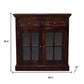35" Walnut Solid Wood Accent Cabinet With Two Doors And Two Drawers