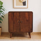 26" Brown Solid Wood Accent Cabinet With Two Doors