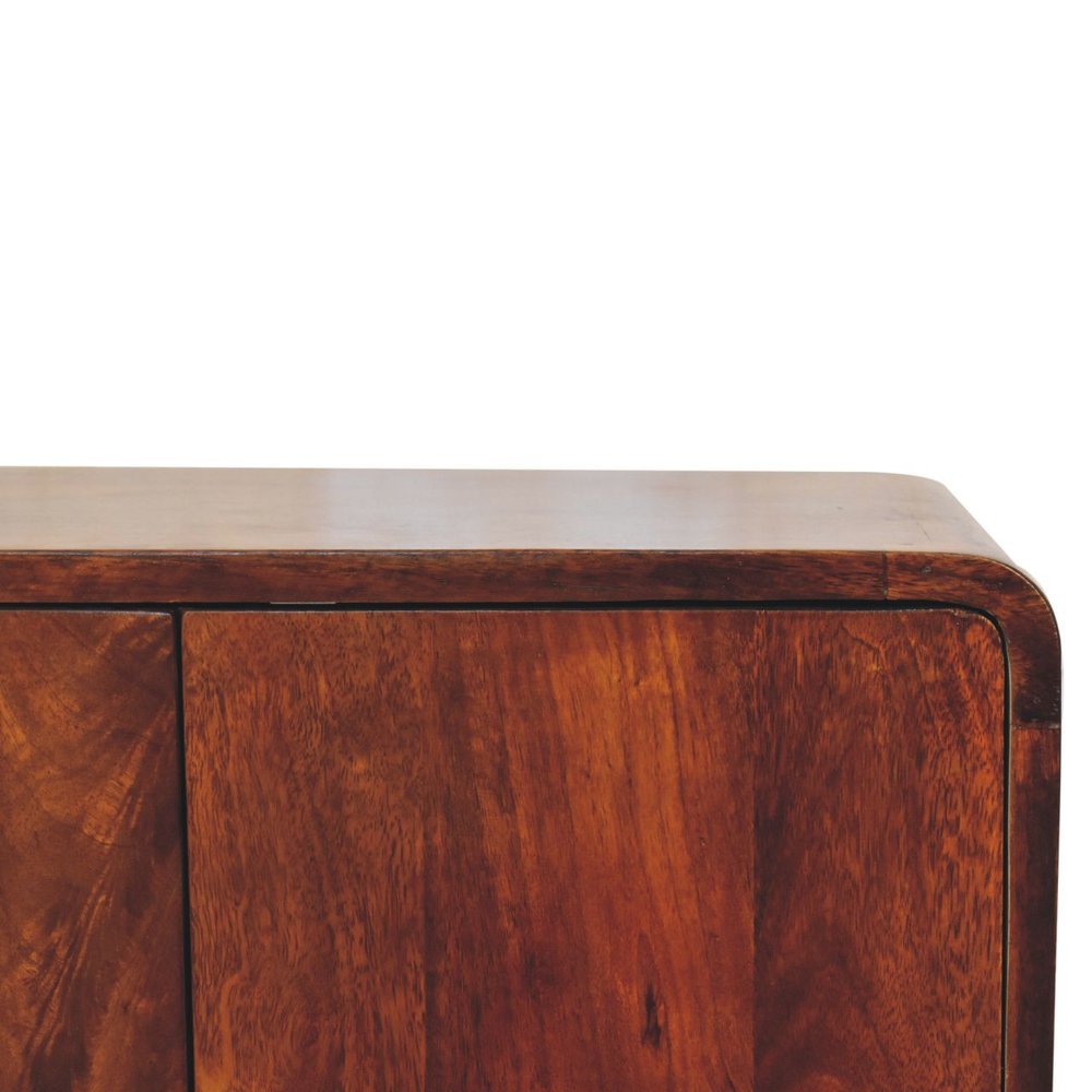 26" Brown Solid Wood Accent Cabinet With Two Doors