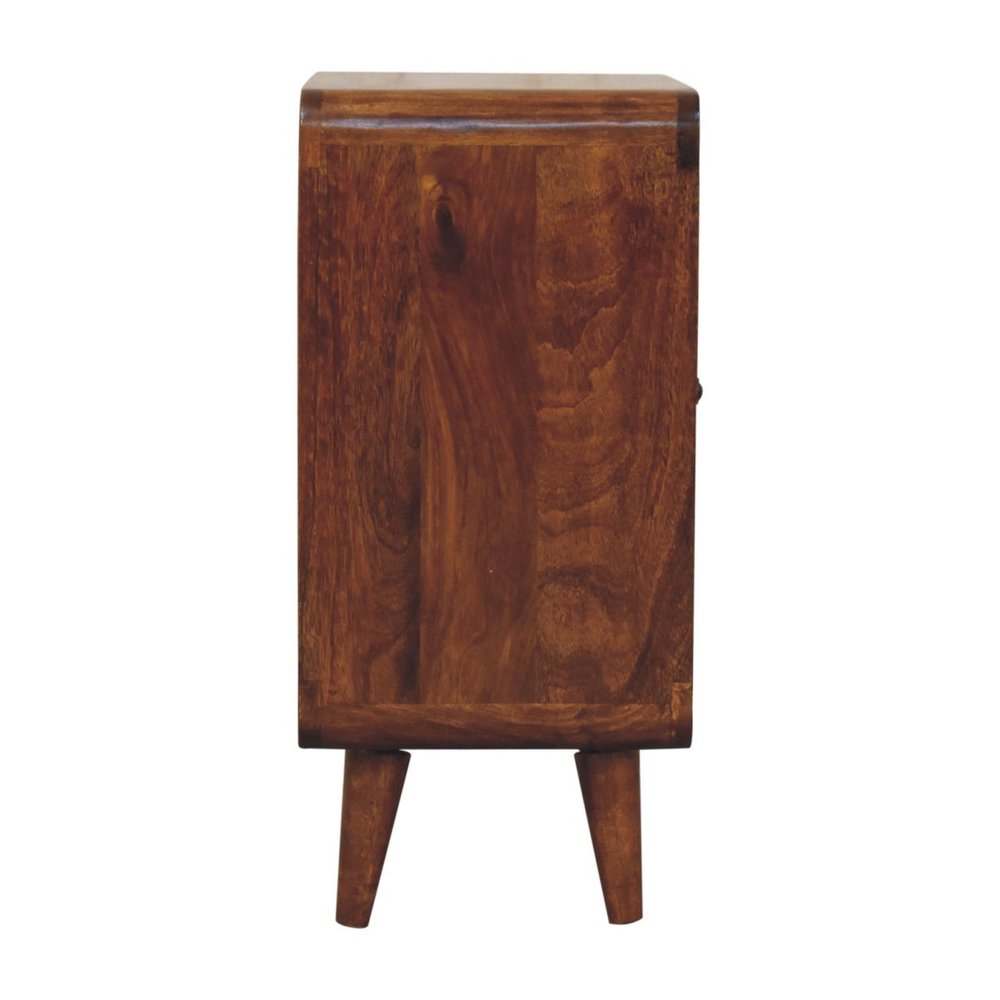 26" Brown Solid Wood Accent Cabinet With Two Doors