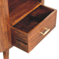30" Chestnut Solid Wood Oval Accent Cabinet With One Drawer