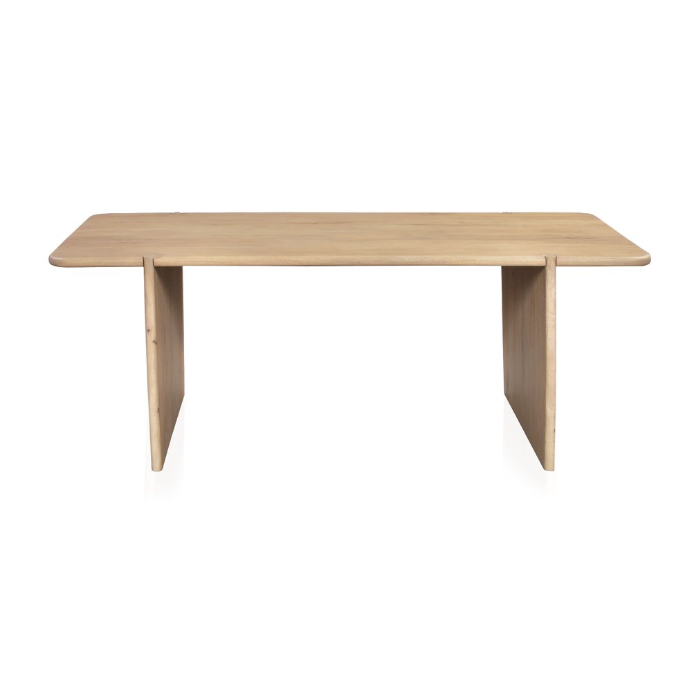 80" Natural Wood Double Pedestal Base Dining Table