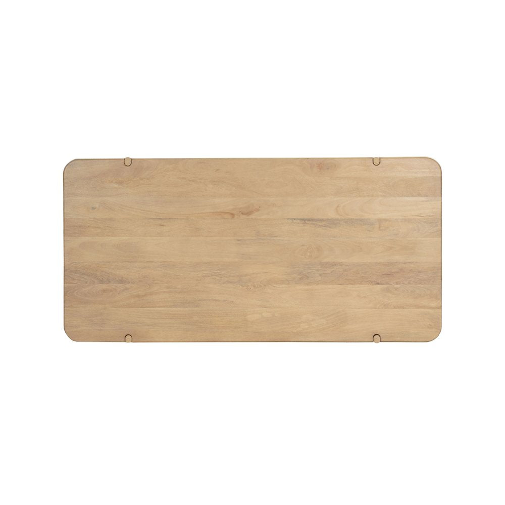 80" Natural Wood Double Pedestal Base Dining Table