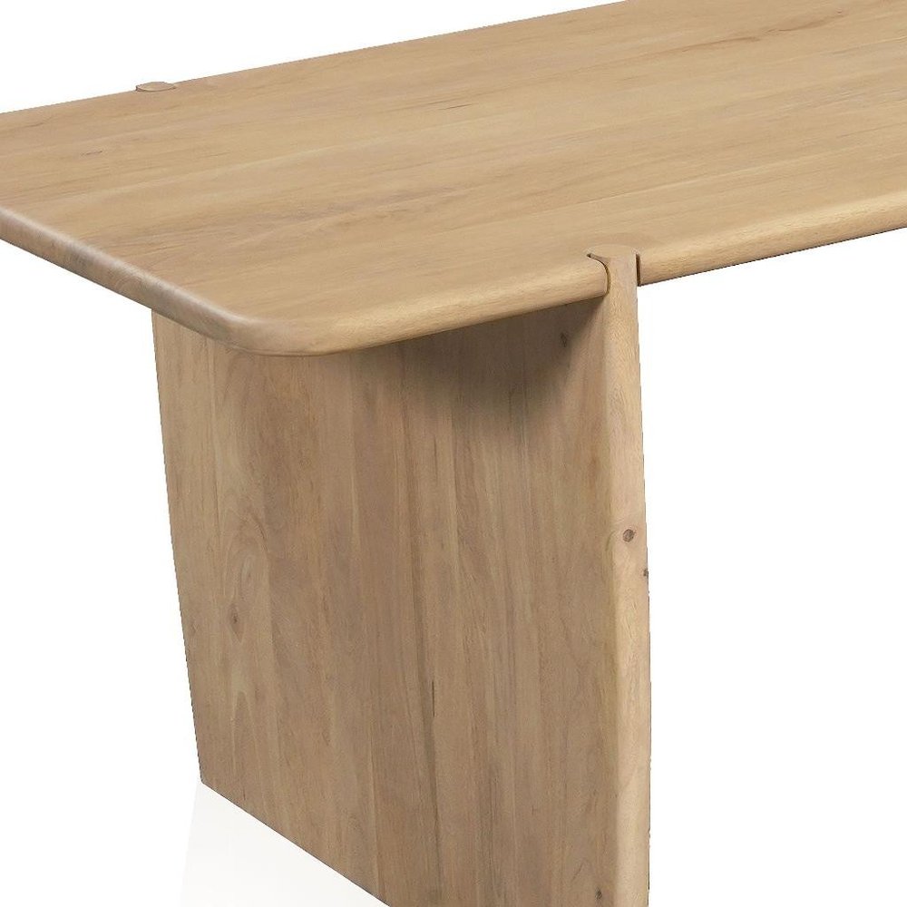 80" Natural Wood Double Pedestal Base Dining Table