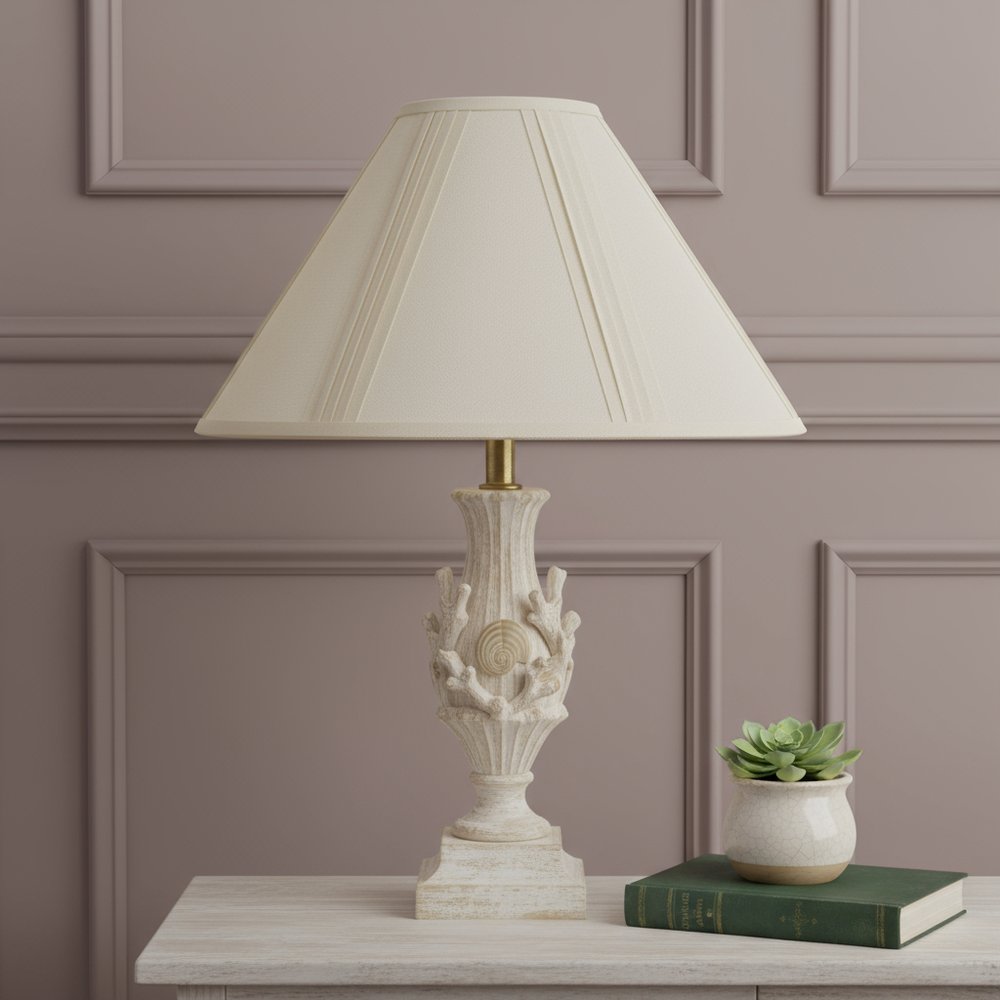 Off White Linen Pleated Empire Lamp Shade