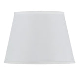 White Faux Silk Plain Drum Lamp Shade