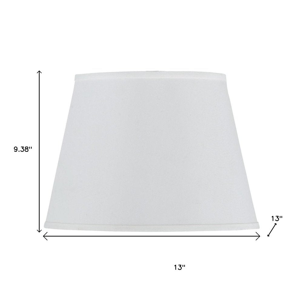 White Faux Silk Plain Drum Lamp Shade