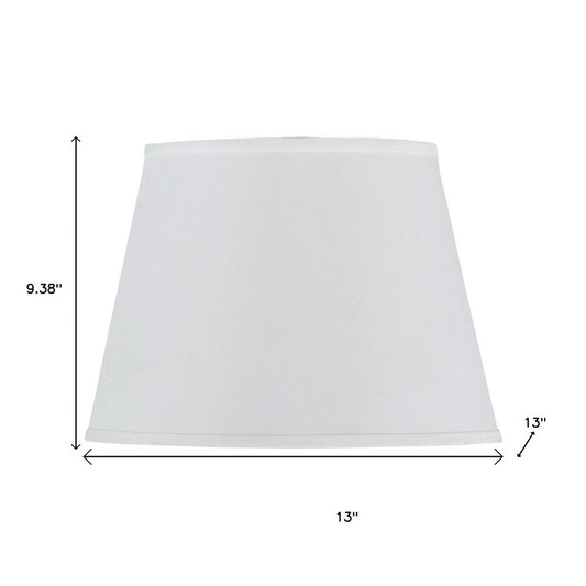 White Faux Silk Plain Drum Lamp Shade