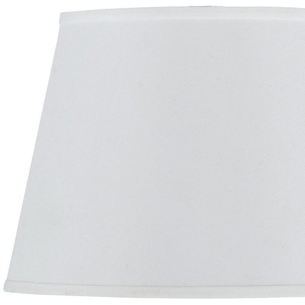White Faux Silk Plain Drum Lamp Shade