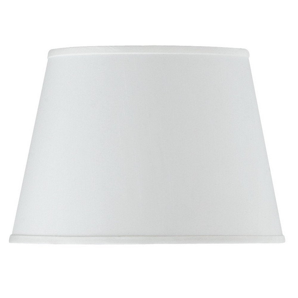White Faux Silk Plain Drum Lamp Shade