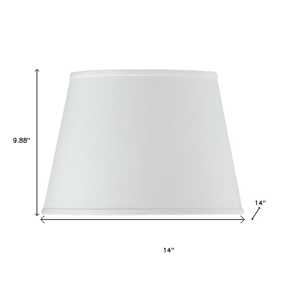 White Faux Silk Plain Drum Lamp Shade
