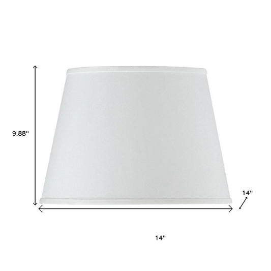 White Faux Silk Plain Drum Lamp Shade