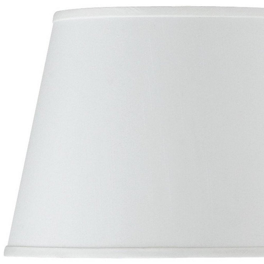 White Faux Silk Plain Drum Lamp Shade