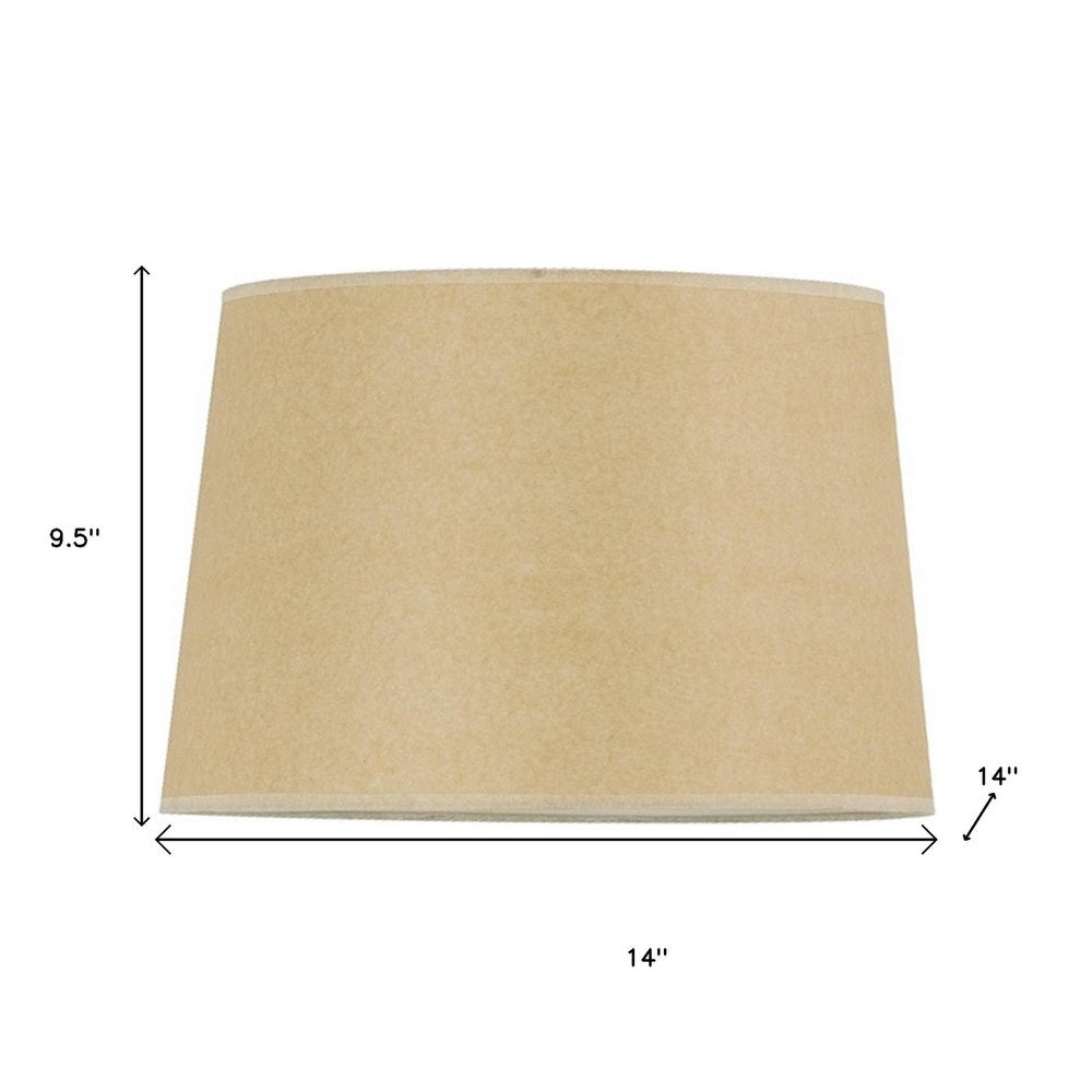 Tan Paper Plain Drum Lamp Shade
