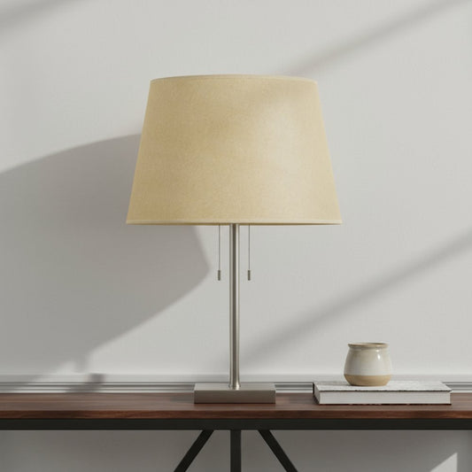 Tan Linen Plain Drum Lamp Shade